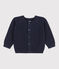 Babies' Cotton Knit Cardigan SMOKING blue