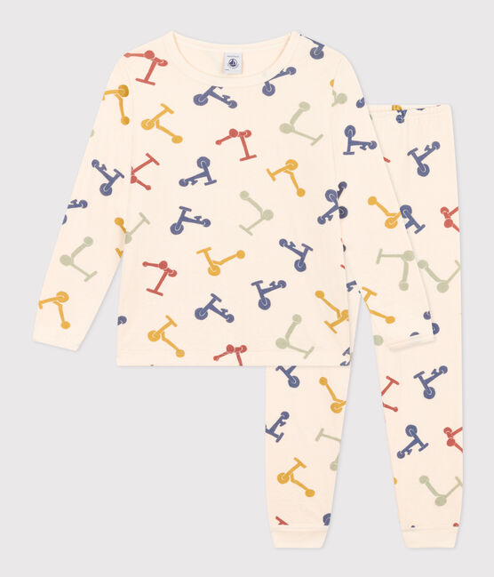 Children's Cotton Print Pyjamas AVALANCHE white/MULTICO