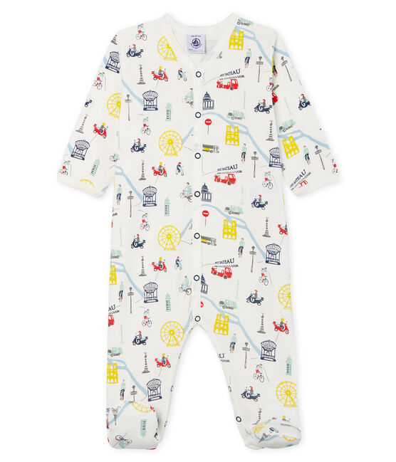 Baby Boys' Ribbed Sleepsuit MARSHMALLOW white/MULTICO white