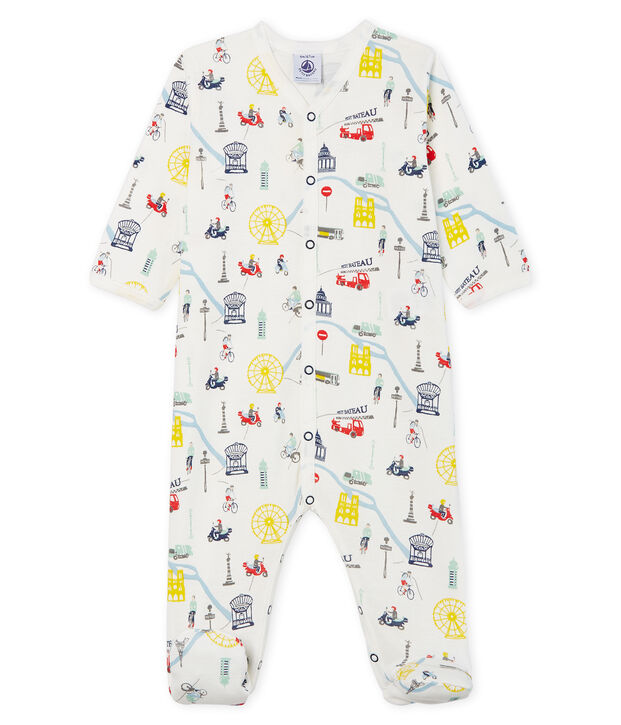 Baby Boys' Ribbed Sleepsuit white/multicolor