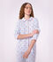 Women's buttoned stripe and heart print cotton pyjamas white/multicolor