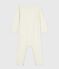 Babies' long-leg wool and cotton body ECRU 08163