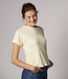 Women's Plain Linen and Cotton Blend T-Shirt