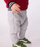 Babies' plain thick cotton trousers FUMEE CHINE grey