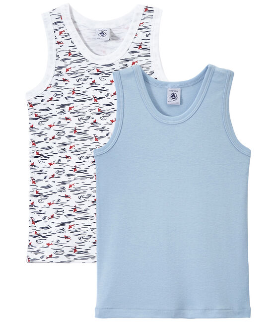 Set of 2 boys' tank tops LOT white