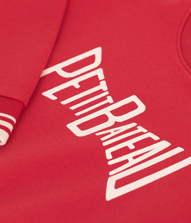 Children's unisex printed cotton sweatshirt red