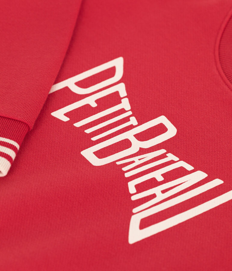 Children's unisex printed cotton sweatshirt red