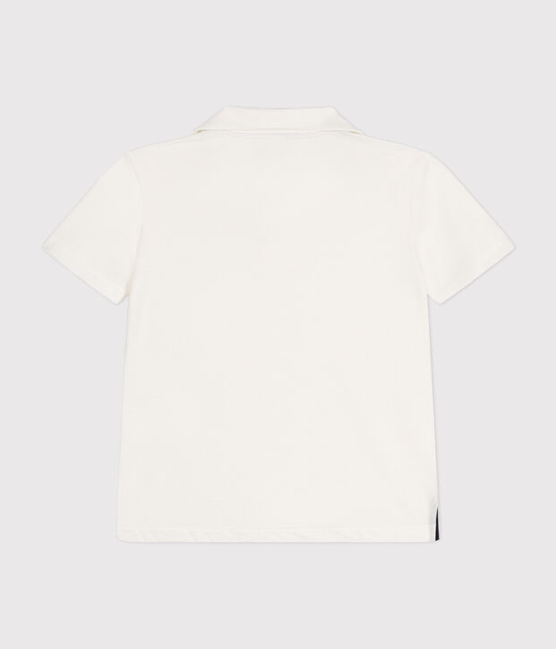 Boys' Short-Sleeved Cotton Polo Shirt white