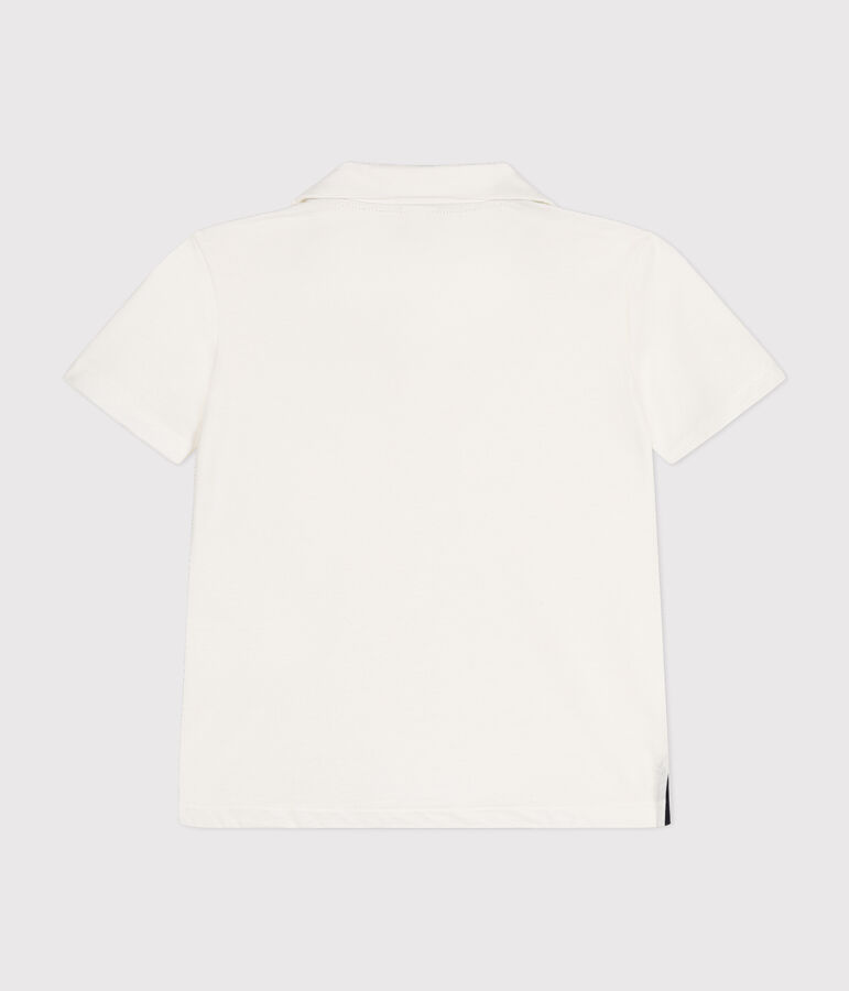 Boys' Short-Sleeved Cotton Polo Shirt white