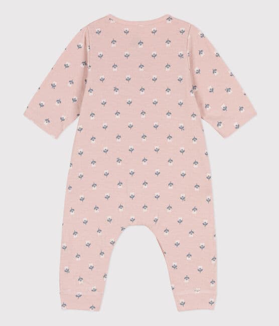 Babies' Tube Knit Bodysuit SALINE pink/MULTICO white