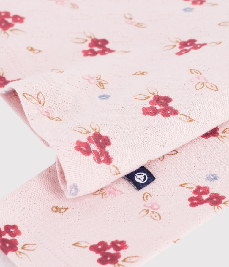 Children's printed cotton polo neck top pink/multicolor