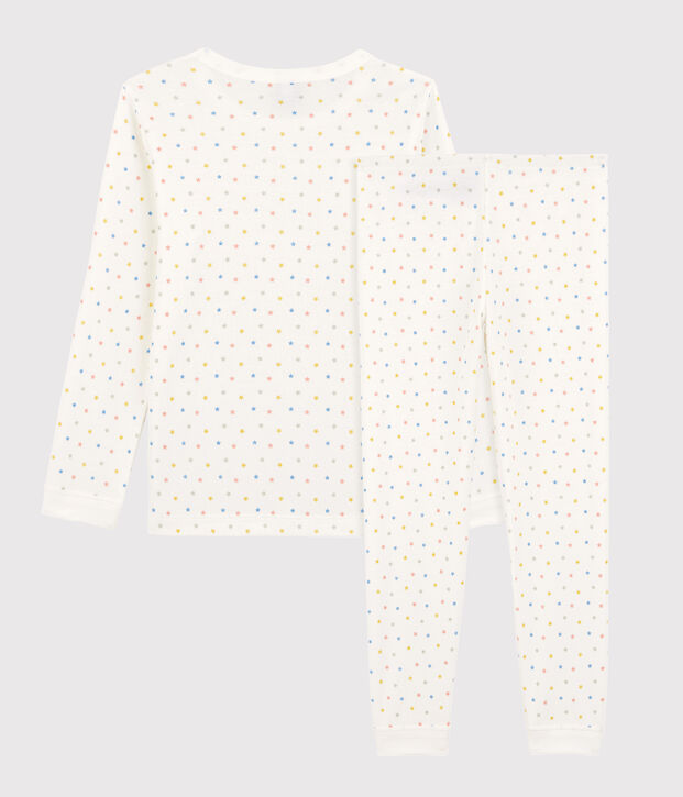 Unisex Multicoloured Star Print Organic Cotton Pyjamas white/multicolor