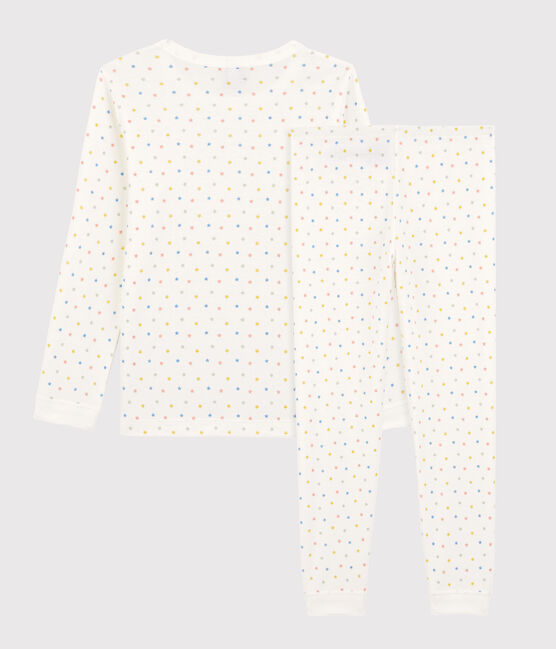 Unisex Multicoloured Star Print Organic Cotton Pyjamas MARSHMALLOW white/MULTICO white