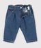 Babies' trousers in plain denim with heart embroidery blue