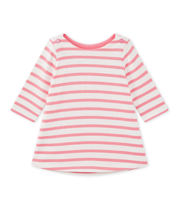 Baby girl's striped dress white/pink
