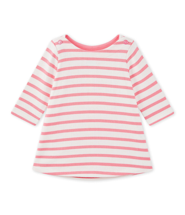 Baby girl's striped dress white/pink