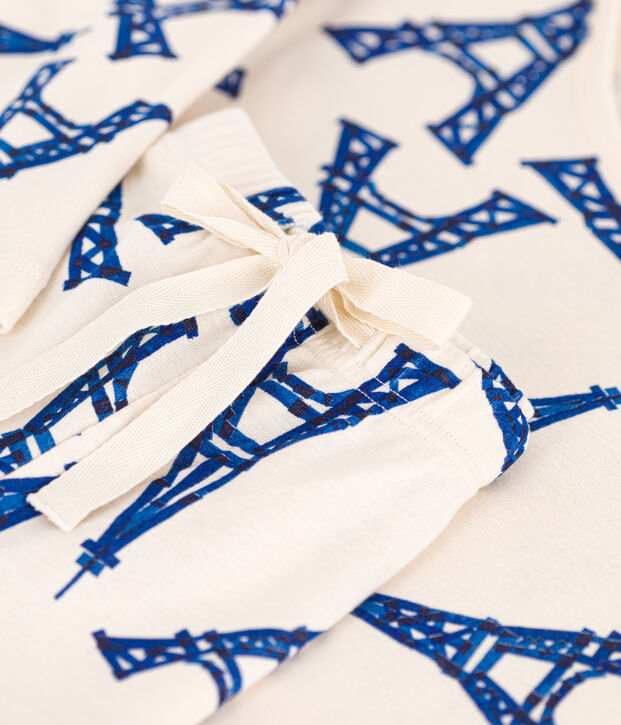 Women's Paris Cotton Short Pyjamas Ecru/multicolor