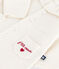 Babies' knitted playsuit with a collar and "P'tit Cœur" embroidery MARSHMALLOW white
