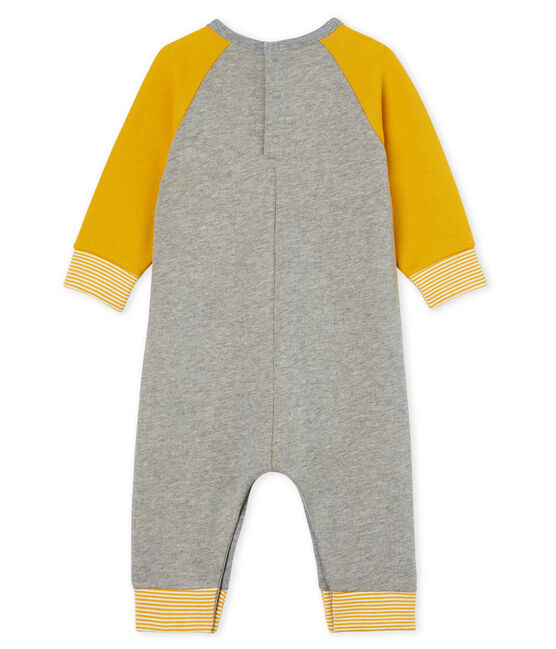 Baby Boys' Long Fleece Jumpsuit SUBWAY grey/BOUDOR yellow