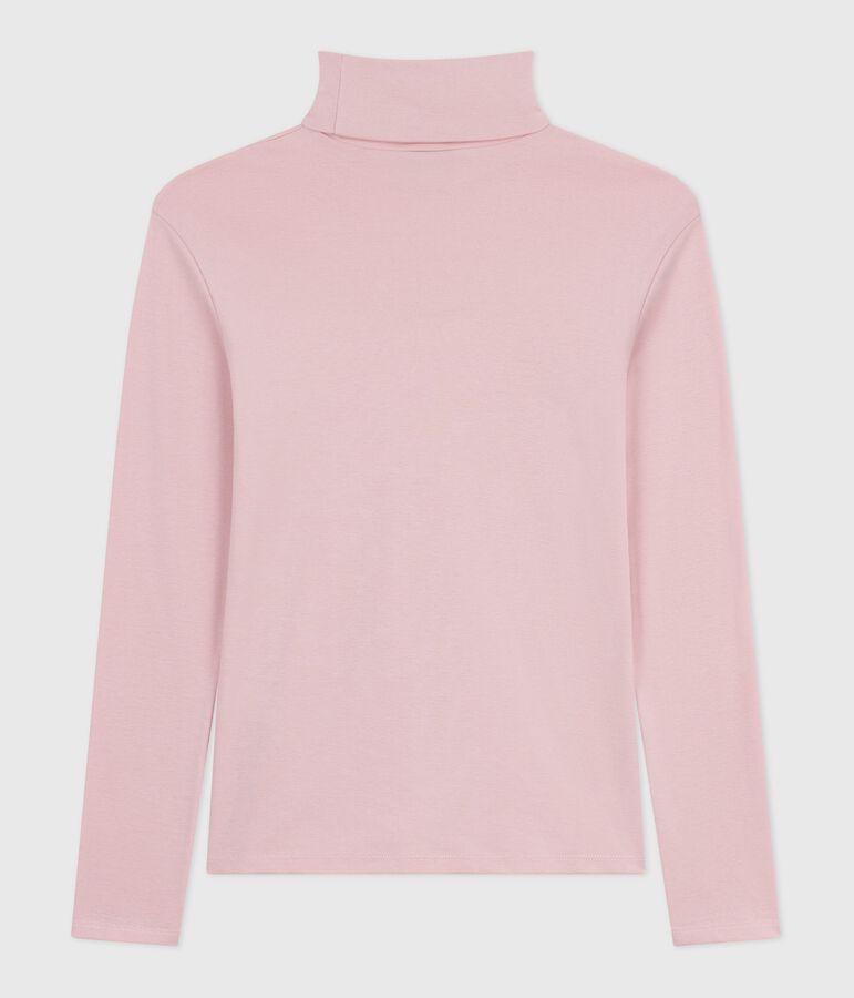 The Iconic cotton polo neck top for women pink