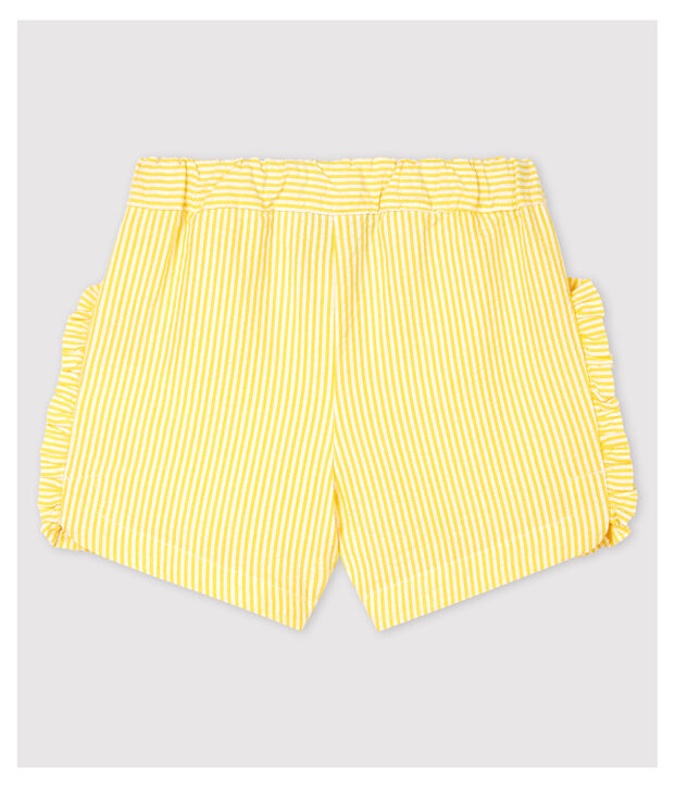 Baby Girls' Stripy Seersucker Shorts yellow/white