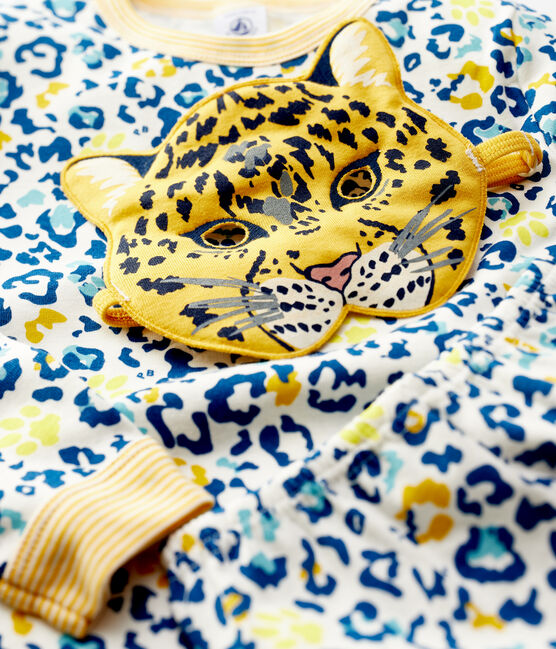 Unisex Glow in the Dark Leopard Cotton Pyjamas MARSHMALLOW white/MULTICO white