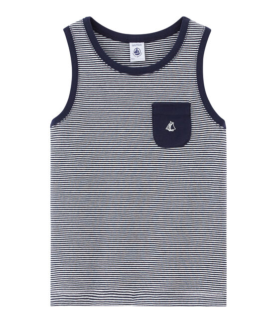 Boys' Sleeveless Top SMOKING blue/MARSHMALLOW white