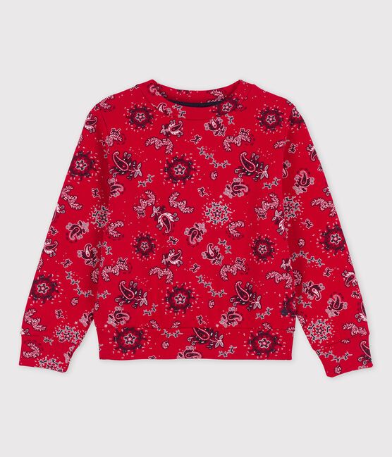  Girls' Fleece Sweatshirt TERKUIT red/MULTICO white