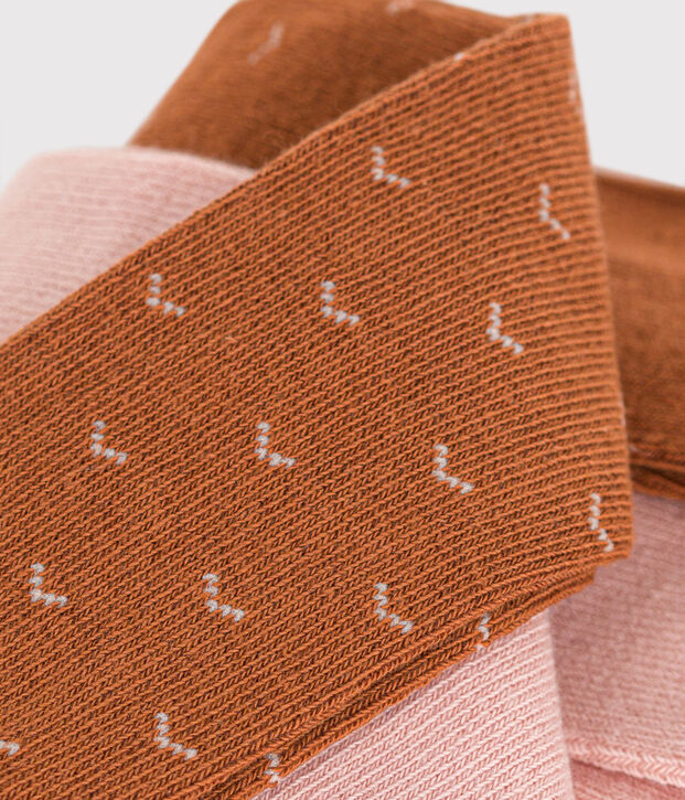 Pack of 2 pairs of babies' cotton tights multicolor