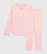 Girls' pinstriped ribbed pyjamas.