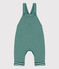 Babies' Pinstriped Long Tube Knit Dungarees EVERGREEN /FUMEE