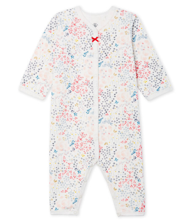 Baby Girls' Footless Tube-Knit Sleepsuit white/multicolor