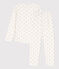 Little girls' cotton palm print pyjamas MARSHMALLOW white/MULTICO white