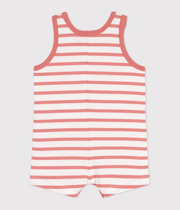 Babies' Thick Jersey Playsuit white/pink