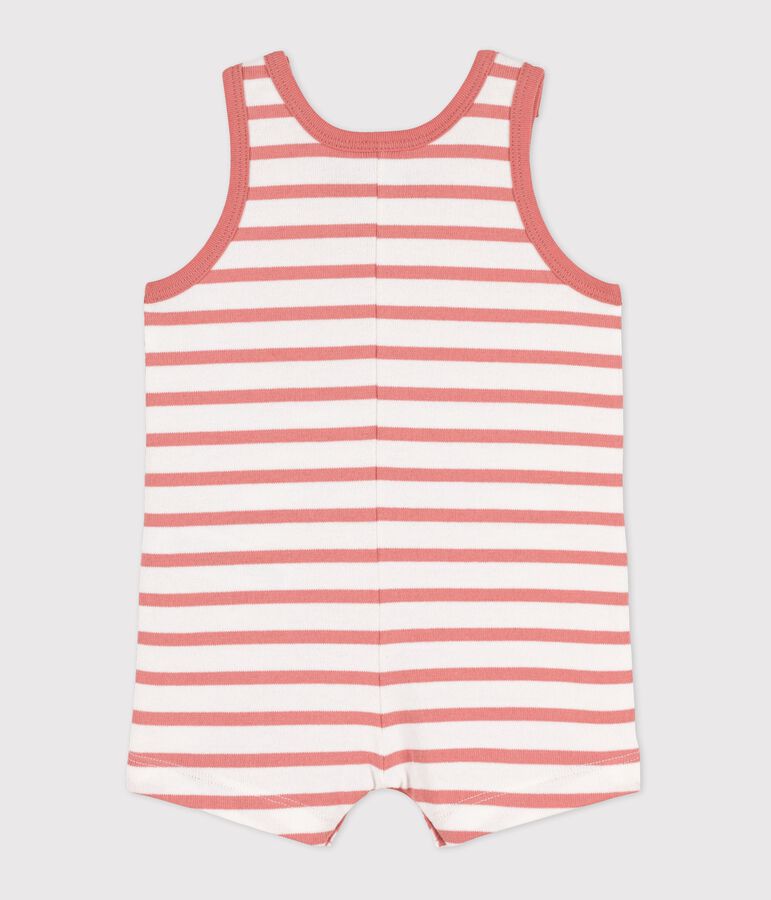 Babies' Thick Jersey Playsuit MARSHMALLOW white/PAPAYE