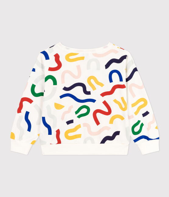 Boys' & Children's Lightweight Printed Fleece Sweatshirt MARSHMALLOW white/MULTICO white