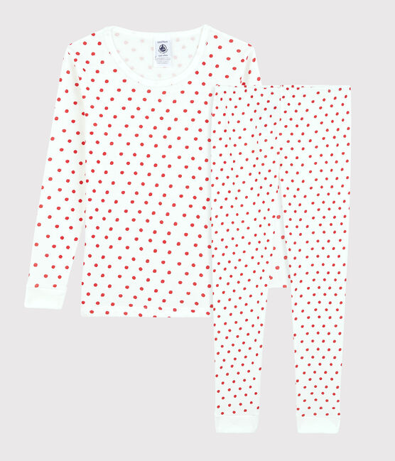 Unisex Snugfit Paris Print Cotton Pyjamas MARSHMALLOW white/PEPS red