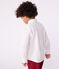 Children's long-sleeved plain cotton shirt ECUME white