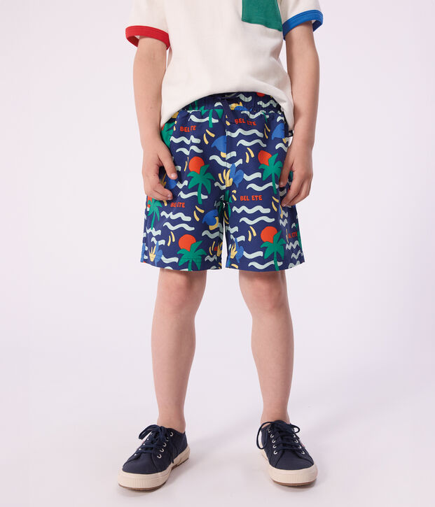 Children's printed swim shorts blue/multicolor