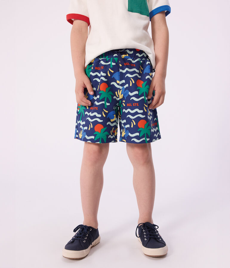 Children's printed swim shorts blue/multicolor
