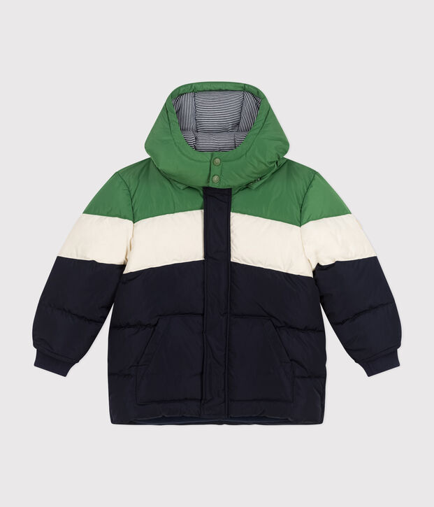 Boys' puffer jacket blue/multicolor