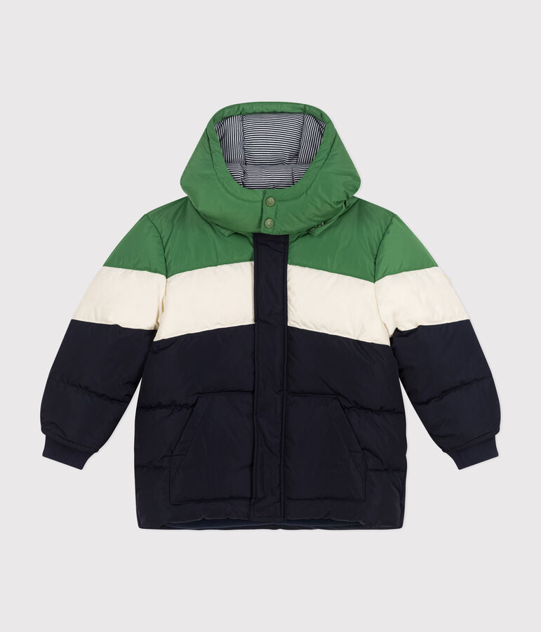 Boys' puffer jacket blue/multicolor