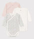 Babies' Long-Sleeved Cotton Bodysuits - 3-Pack