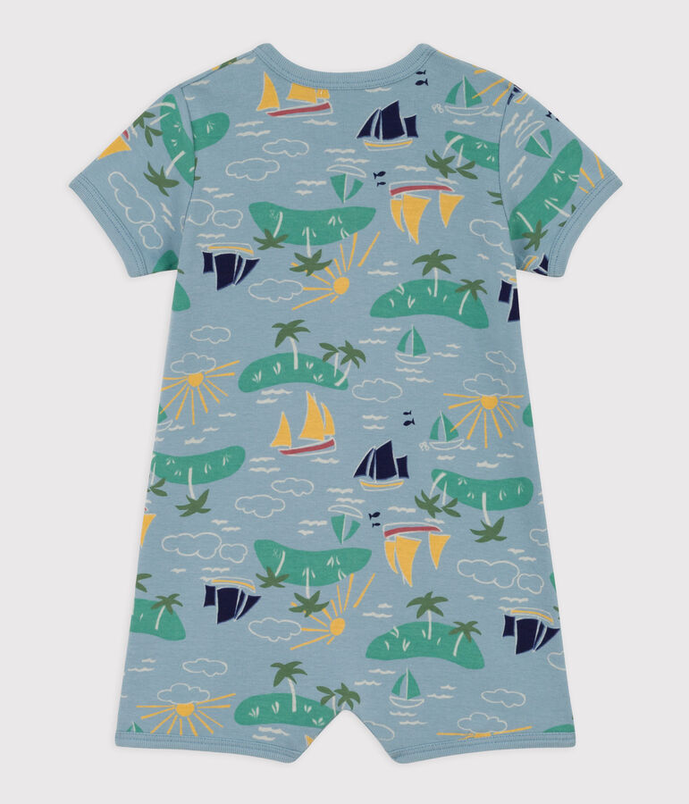 Babies' Explorer Themed Cotton Playsuit blue/multicolor