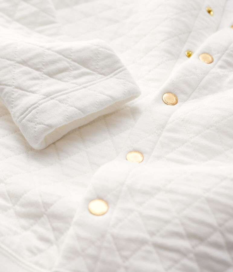 Women's Quilted Tube Knit Cardigan white