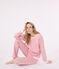 Women's stripy cotton pyjamas ROSEWOOD pink/MARSHMALLOW