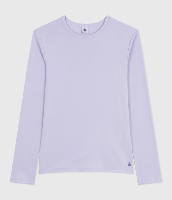 Women's Iconic long-sleeved cotton cocotte stitch T-shirt PARME purple