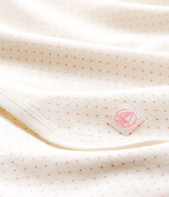 Babies' Ribbed Maternity Blanket MARSHMALLOW white/GRETEL pink/MULTICO
