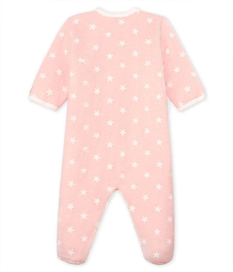 Baby Girls' Fleece Onesie pink/white