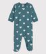 Babies' Heart Patterned Cotton Sleepsuit